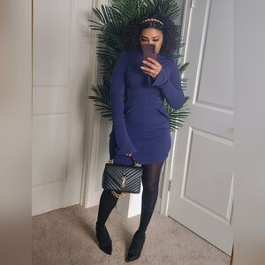 Elegant Navy Blue Women's Dress